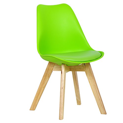 WOLTU BH29gn-1 1 x Esszimmerstuhl 1 Stück Esszimmerstuhl Design Stuhl Küchenstuhl Holz Grün