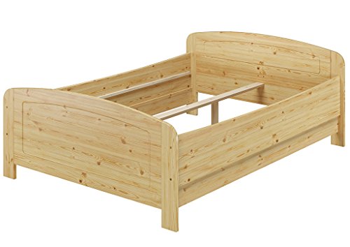 Erst-Holz® Seniorenbett extra hoch 140x200 Doppelbett Holzbett Massivholz Kiefer Bett ohne Zubehör 60.44-14 oR