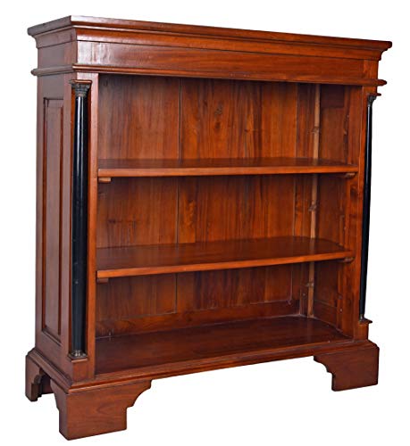 Mahagoni Regal Massivholz Bücherschrank Antik Standregal Säulen 105 cm mar200 Palazzo Exkklusiv