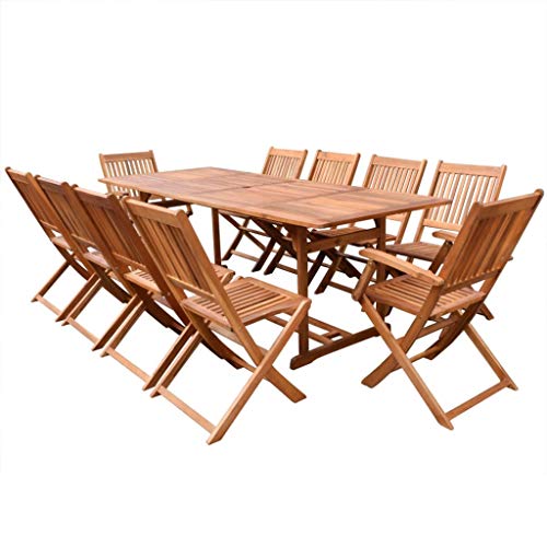 Festnight Garten 11 TLG. | Holz Sitzgruppe | Tisch Klappstühle | Gartengarnitur Sitzgarnitur | Gartenset | Terrassenmöbel Gartenmöbel | Gartenmöbelset | Akazie