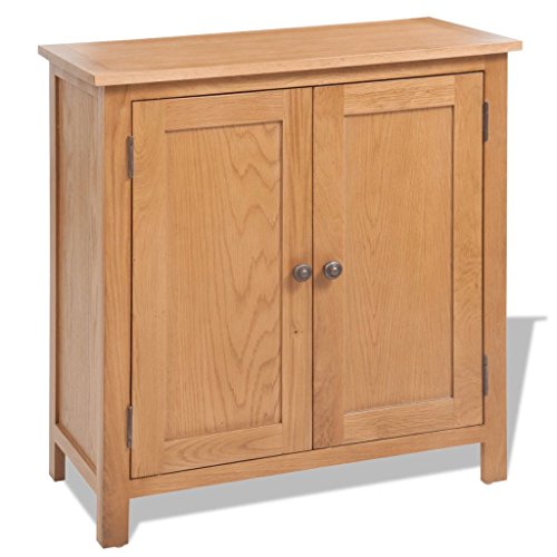 Lingjiushopping Anrichte aus Massivholz aus Eiche, 70 x 35 x 75 cm, braun, Material: Massivholz aus Eiche + MDF Buffet und Schränke