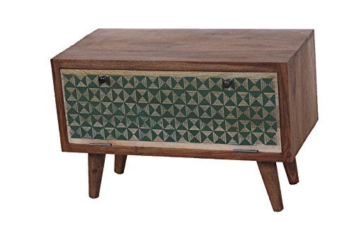 SIT-Möbel Scandi 4358-01 Schuhschrank, 1 bemalte Klappe, aus Sheesham-Holz, natur, 78 x 40 x 50 cm