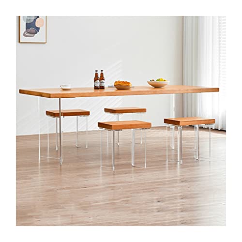 Rechteckiger Esstisch - Unterstützung Für Acrylplatten, Kreativer Hängender Massivholz-Esstisch, Esstisch Für 4-8 Personen (Size : Table-220x100x75cm)