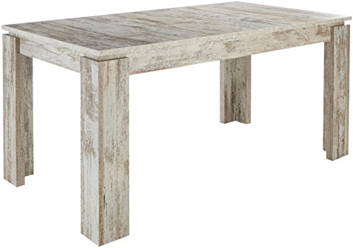 trendteam smart living Esszimmer Küchentisch Esstisch Tisch Universal, 160 x 77 x 90 cm in Canyon White Pine mit Ausziehfunktion