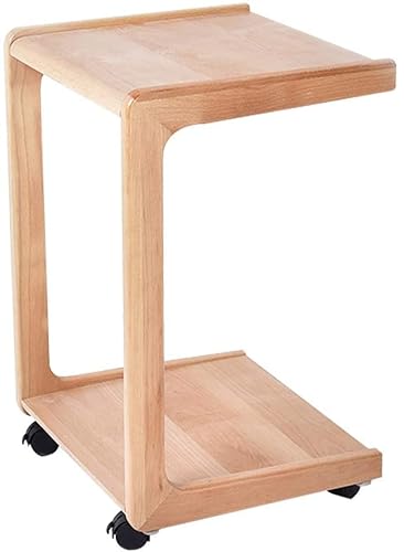 Couchtisch, Massivholz-Beistelltisch, abnehmbar, klein, mit Rad, Sofa-Ecktisch, moderner Kleiner Tisch, Schlafzimmer-Nachttisch XINYALAMP (Farbe: Log-Farbe)