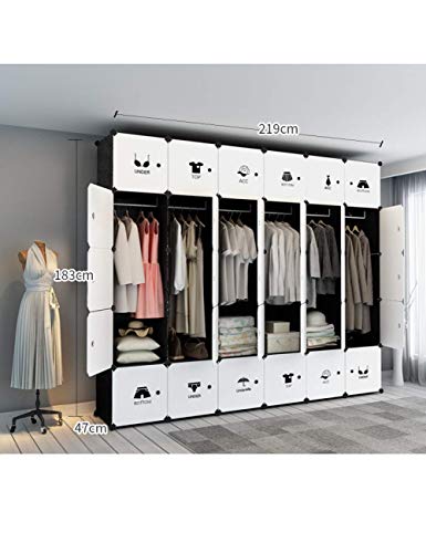 JHDDP3 Kleiderschrank Einfache Kleiderschrank Montage Schlafzimmer Anwesende Schränke Imitation Massivholz Aufbewahrung Hängende Kunststoff Haushaltstuch Kleiderschrank X (Color : X)