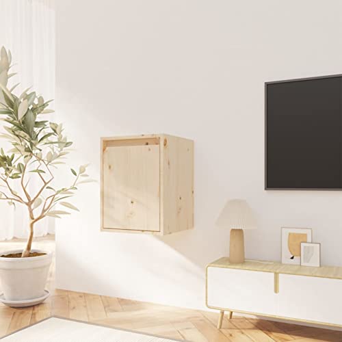 LAPOOH Wandschrank, TV Sideboard, Medienkonsolesideboard, Lowboard Schwebend, Schrankhalterungen Wand, 30x30x40 cm Massivholz Kiefer