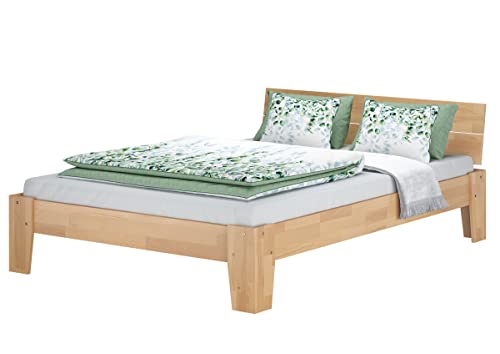 Erst-Holz® Einzelbett Buchebett geölt Massivholz Jugendbett Futonbett 120x200 mit wählbarem Zubehör V-60.82-12, Ausstattung:Rollrost inkl.