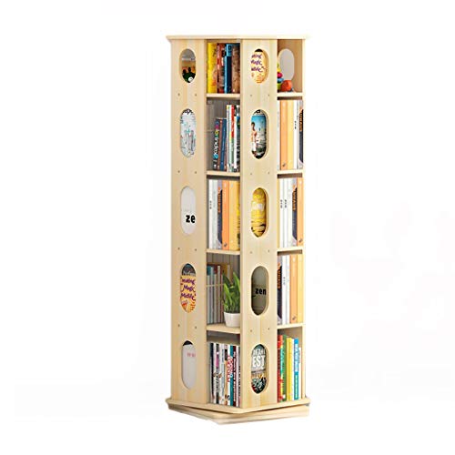 CD Regal CD-Aufbewahrungsregal 360 ° drehbares Bücherregal, Multifunktions-CD-Rack aus Massivholz, 3/4/5 Schicht Einfaches Bücherregal für Kinderkinder Bodenregal ( Size : 5 layer/151*39*39cm )