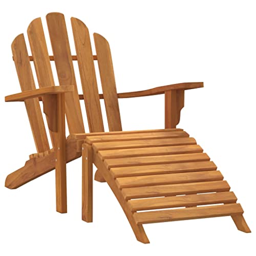 vidaXL Adirondack-Gartenstuhl mit Fußstütze Massivholz Teak