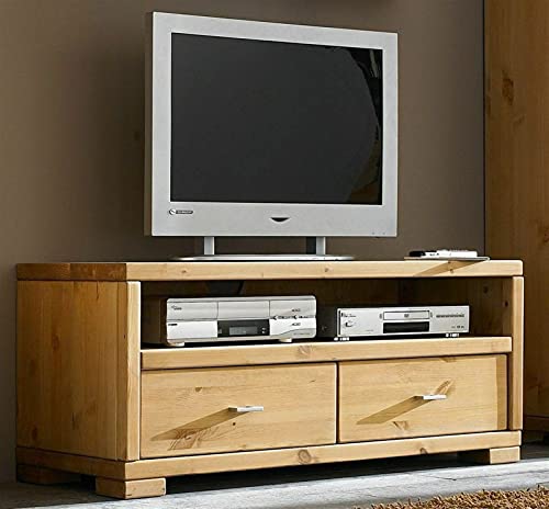 ALIDAM Tv Schrank Tv Lowboard Massivholz TV-Lowboard 120cm Kiefer massiv gelaugt geölt kommode schrank Möbel Fernsehtisch