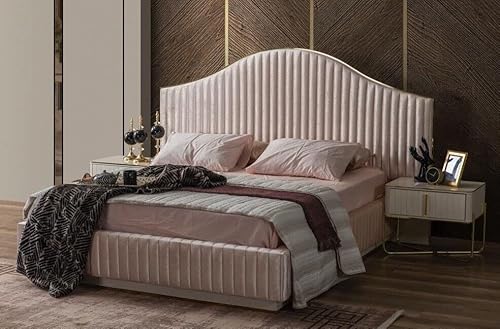JV Möbel Schlafzimmer Garnitur Nachttisch Betten Holz Bettrahmen Luxus Neu Set 3tlg. (Liegefläche: 180 x 200 cm)