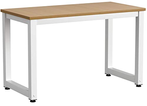 Merax Schreibtische Computertisch Bürotisch Arbeitstisch PC-Tisch Bürotisch Esstisch Arbeitstisch für Zuhause Büro Tisch Officetisch, 120 x 60 x 75cm (Eiche-Weiß)