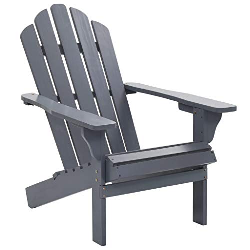 Festnight Adirondack-Stuhl | Gartenstuhl | Terrasse Adirondack Stuhl | Grau Hartholz und Kiefernholz 70,5 x 96 x 92 cm