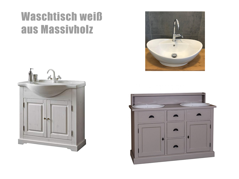 Massivholz Waschtisch in weiß